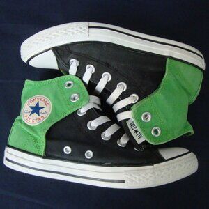Converse All Star Chuck Taylor Youth Size 2 Velcro EZOn Hi Top Green Black USED